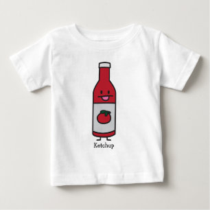 Camiseta Para Bebê Rico do condimento da mesa do molho de tomate da