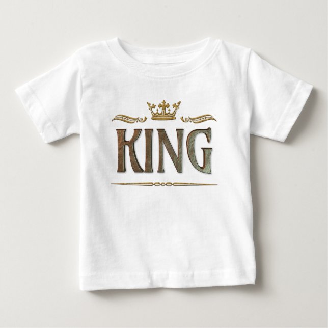Camiseta Para Bebê Rico Rei - Grande Coroa Real Medieval (Frente)