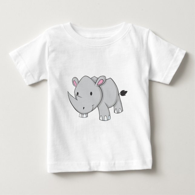 Camiseta Para Bebê Rinoceronte do bebê (Frente)