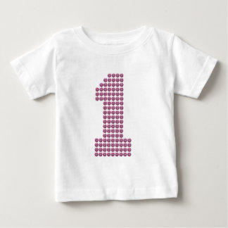 Camiseta Para Bebê Rinotraqueíte Impressa Rinestone Primeiro Aniversá