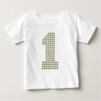Camiseta Para Bebê Rinotraqueíte Impressa Rinestone Primeiro Aniversá