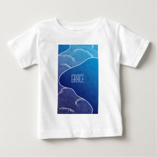 Camiseta Para Bebê rio azul