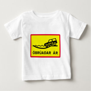 Camiseta Para Bebê Rio de Unbridged, sinal de tráfego, Islândia