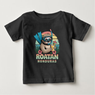 Camiseta Para Bebê Roatan Honduras Preguiça, Roatan Preguiça, Roatan