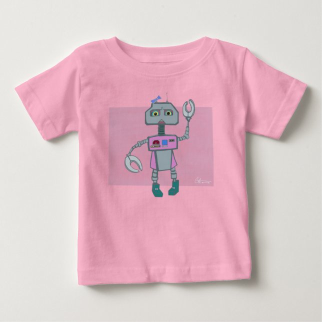 Camiseta Para Bebê Roberta Robot arcos (Frente)