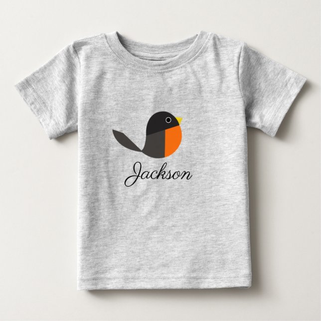 Camiseta Para Bebê Robin Birds (Frente)