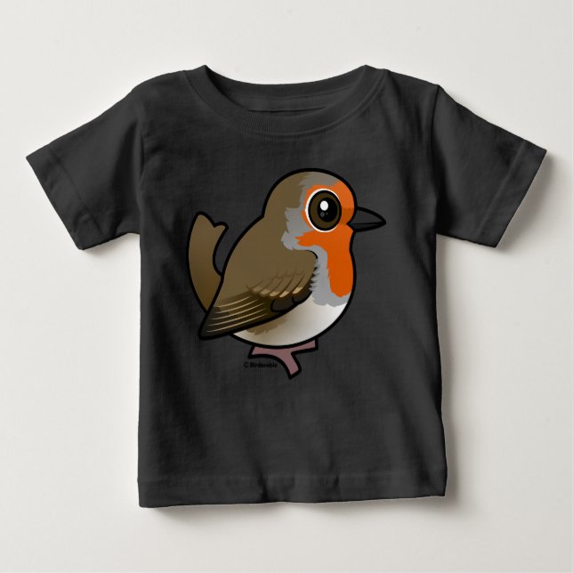 Camiseta Para Bebê Robin Europeu (Frente)