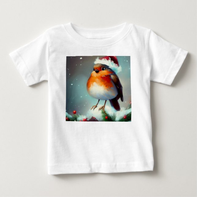 Camiseta Para Bebê Robin Natal 1 (Frente)