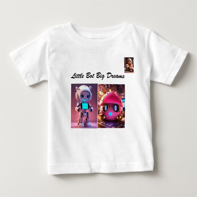 Camiseta Para Bebê Robo Baby T shirt (Frente)