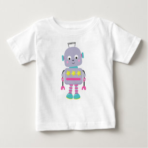 Camiseta Para Bebê Robô Bonito, Robô Bobo, Robô Engraçado, Robô Puro