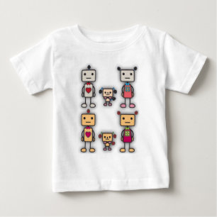 Camiseta Para Bebê Robô Boy, Robot Girl, Robô Cão