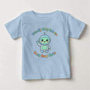 Camiseta Para Bebê Robô de Algodão Confortável