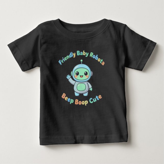 Camiseta Para Bebê Robô de Conforto de Algodão (Frente)