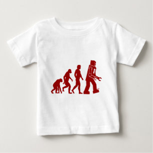 Camiseta Para Bebê Robô Evolução do homem em robô