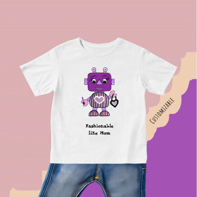 Camiseta Para Bebê Robô fashion (Criador carregado)