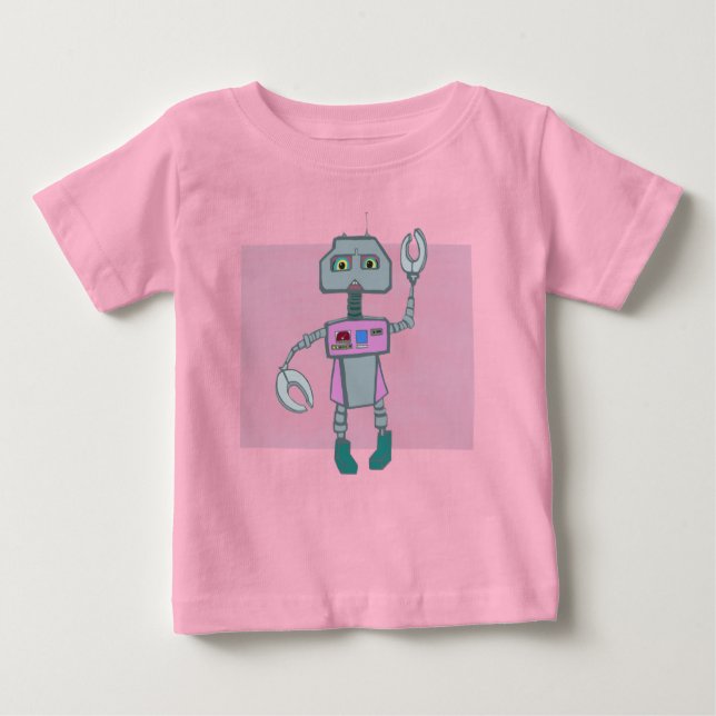 Camiseta Para Bebê Robô (Mulher) Bebê (Frente)