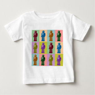Camiseta Para Bebê Robôs do pop art