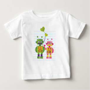 Camiseta Para Bebê Robot Love