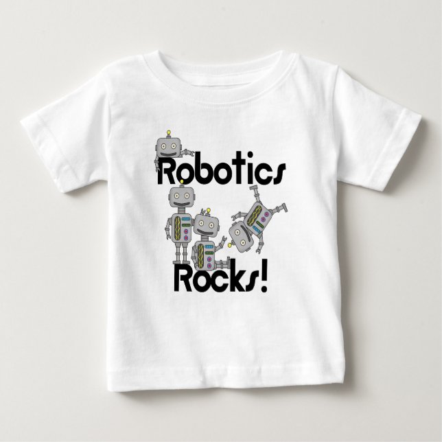 Camiseta Para Bebê Robotics Rocks (Frente)