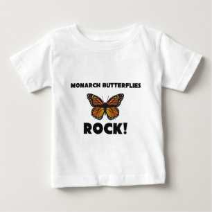 Camiseta Para Bebê Rocha das borboletas de monarca