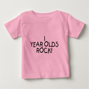 Camiseta Para Bebê Rocha dos bebês de um ano