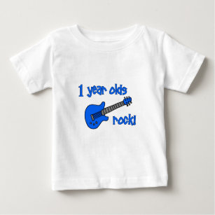 Camiseta Para Bebê Rocha dos bebês de um ano! O primeiro aniversario