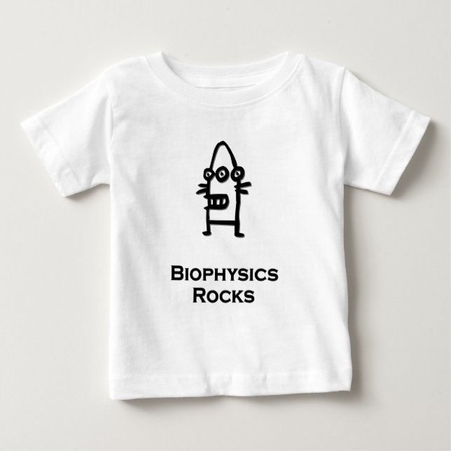 Camiseta Para Bebê Rochas de Biofísica de Três Olhos Bot (Frente)
