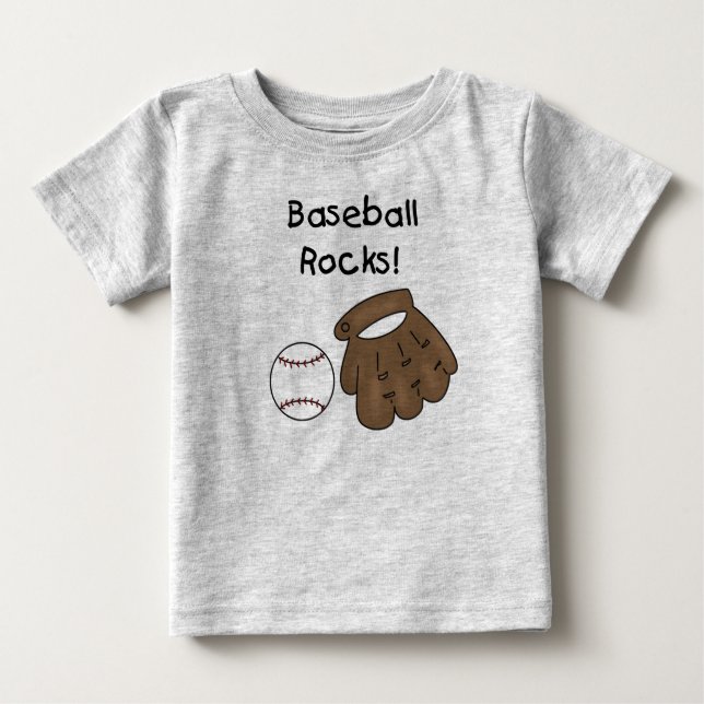 Camiseta Para Bebê Rochas do basebol (Frente)