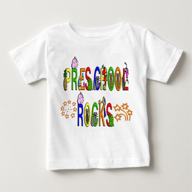 Camiseta Para Bebê Rochas na pré-escola - Estrelas (Frente)