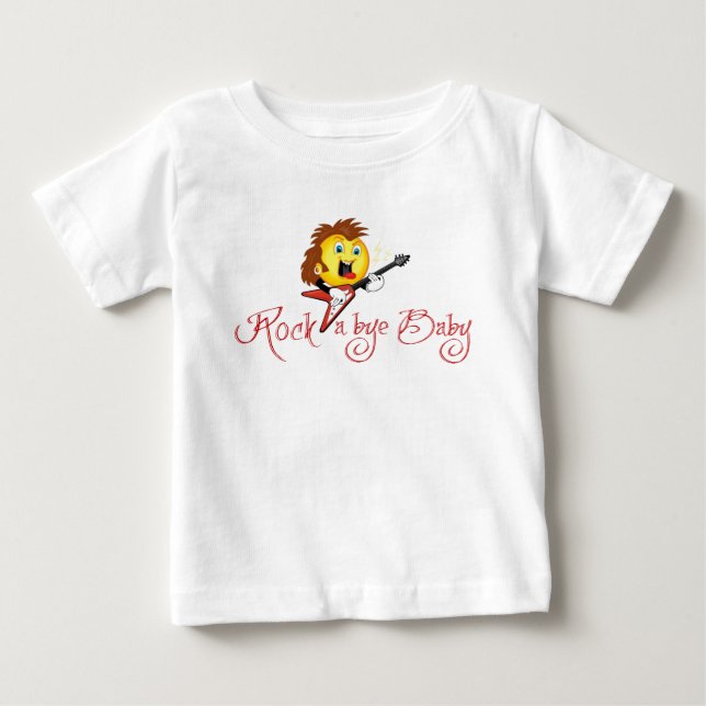 Camiseta Para Bebê Rock a Bye Baby (Frente)