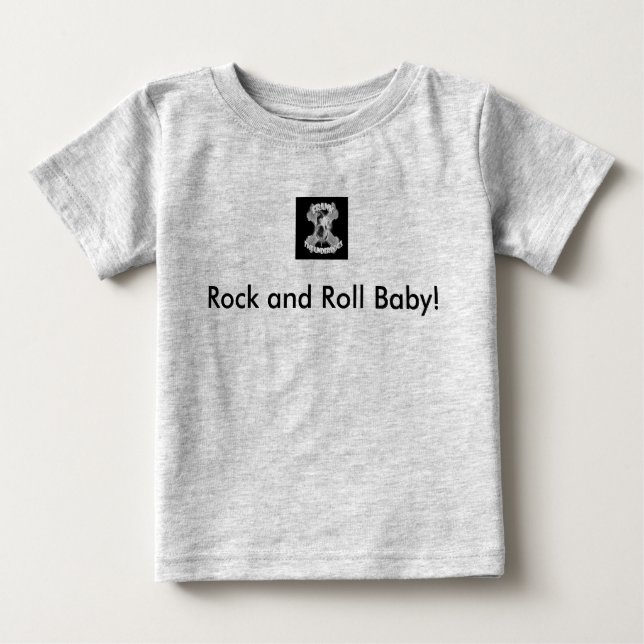 Camiseta Para Bebê Rock and Roll Baby (Frente)