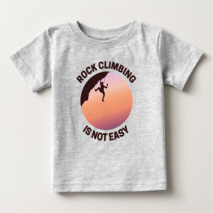 Camiseta Para Bebê Rock Escalando Rappeling Não Fácil