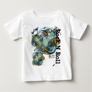 Camiseta Para Bebê Rock N Roll