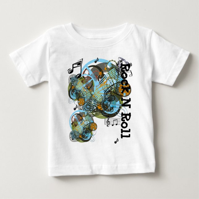 Camiseta Para Bebê Rock N Roll (Frente)
