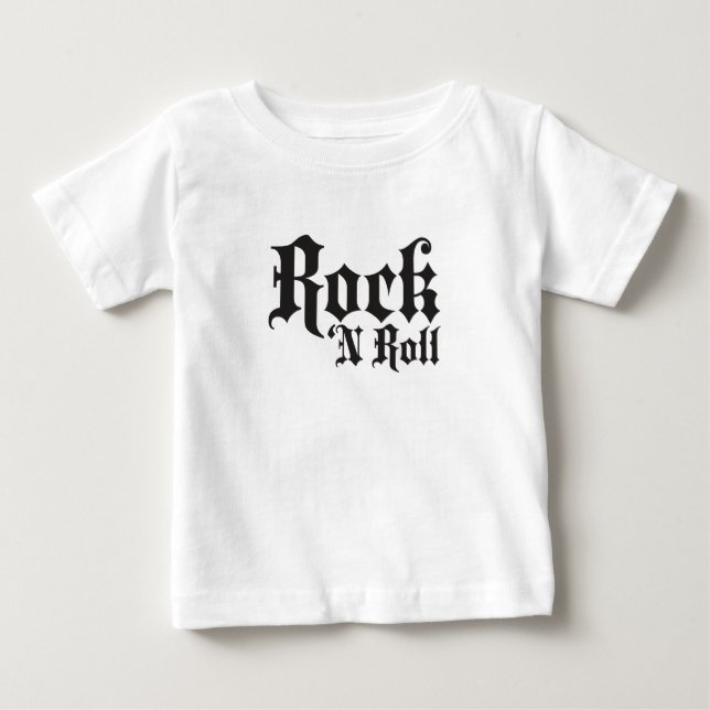 Camiseta Para Bebê Rock N Roll (Frente)