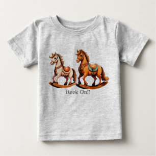 Camiseta Para Bebê Rock On Rocking Horse