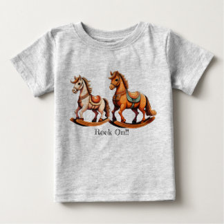 Camiseta Para Bebê Rock On Rocking Horse