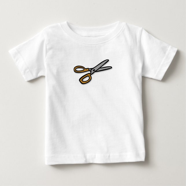 Camiseta Para Bebê Rock, Paper, SCISSORS! (Frente)