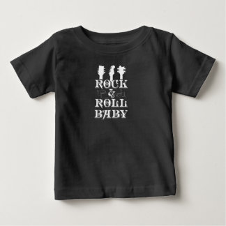 Camiseta Para Bebê Rock & Roll Baby Guitar Kid Music Banda Rocker