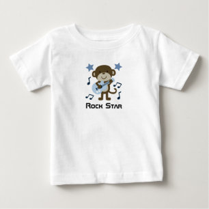 CAMISETA PARA BEBÊ ROCK STAR MONKEY