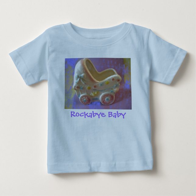 Camiseta Para Bebê Rockabye Baby Buggy/presentes de chá (Frente)