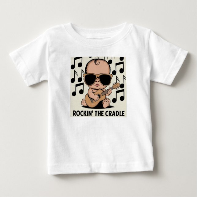 Camiseta Para Bebê Rockin' the Cradle Baby Tshirt (Frente)