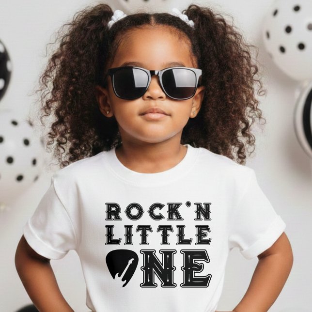Camiseta Para Bebê Rock'n Little One Guitar Pick 1st Birthday Party (Rock'n Little One Guitar Pick 1st Birthday Party Baby T-Shirt
)