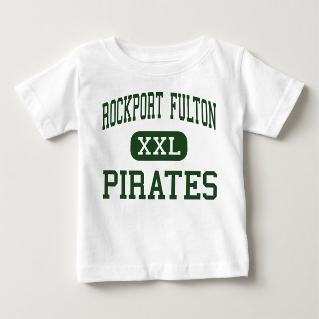 Camiseta Para Bebê Rockport Fulton - piratas - alto - Rockport Texas (Frente)