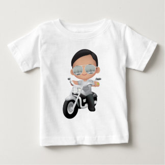 Camiseta Para Bebê RockStar bonito na motocicleta