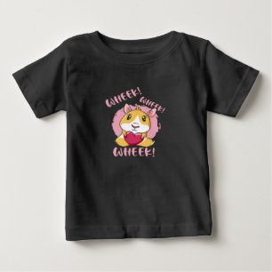 Camiseta Para Bebê Roda do Coração do Porco-guincho Bebê-Pet-Lov