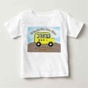 Camiseta Para Bebê Rodas bonitas no topo do ônibus personalizado