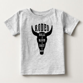 Camiseta Para Bebê Rodeio/Touros e Sangue/País Bebê/Música País