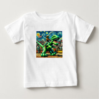 Camiseta Para Bebê Rodeo Rex - Criança Dino Cowboy Tee