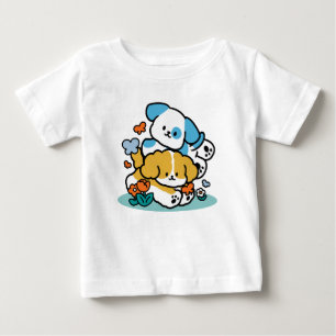 Camiseta Para Bebê Rolando Para Maio Como Pups Felizes - Cachorro Pri